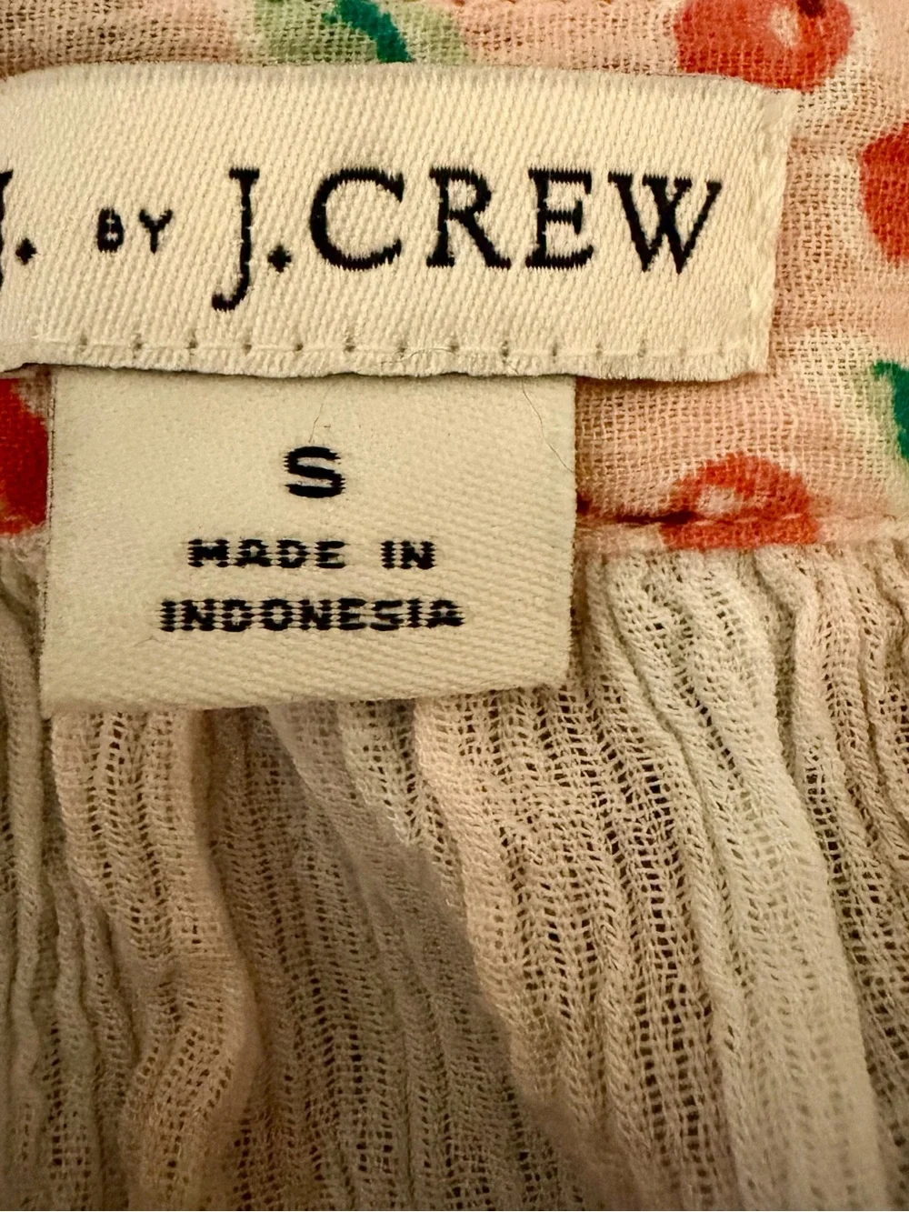 J. Crew Pink and White Striped  with Cherry detailing Swim/Tunic Size Small